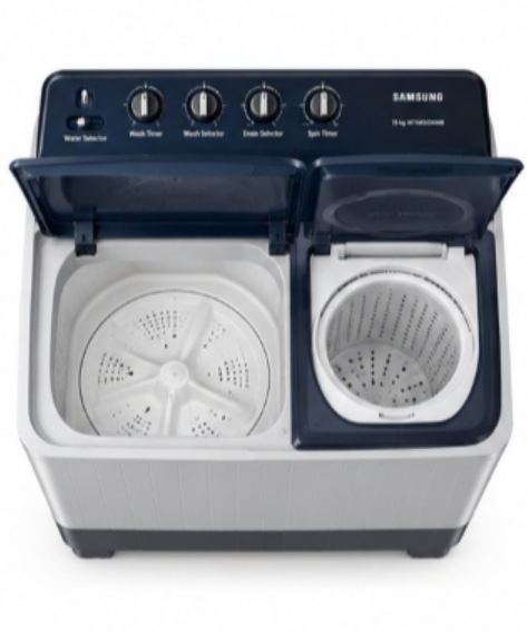 Samsung 15kg Semi-Automatic Twin Tub Washing Machine, Air Turbo Spin Dryer, Light Grey – WT15K5200MB - Teq Souq