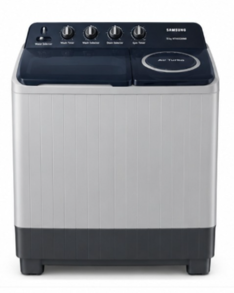 Samsung 15kg Semi-Automatic Twin Tub Washing Machine, Air Turbo Spin Dryer, Light Grey – WT15K5200MB - Teq Souq