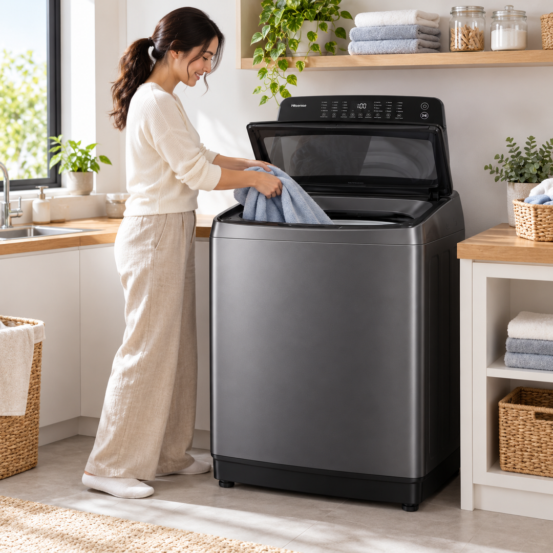 Hisense 20kg Fully Automatic Top Load Washing Machine, Titanium Grey – WT3T2023UT / WT3I2023UT - Teq Souq
