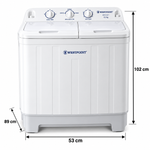 Load image into Gallery viewer, Westpoint 12kg Semi-Automatic Twin Tub Washing Machine, Top Load, Spin Dryer, White – WTX-1217 - Teq Souq