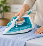 Load image into Gallery viewer, BLACK+DECKER X1575-B5 1600W Steam Iron – Ceramic Soleplate, 250ml Water Tank, 54g Steam Boost, Vertical Steam, White/Blue - Teq Souq