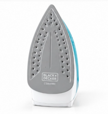 BLACK+DECKER X1575-B5 1600W Steam Iron – Ceramic Soleplate, 250ml Water Tank, 54g Steam Boost, Vertical Steam, White/Blue - Teq Souq