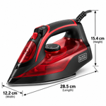Load image into Gallery viewer, BLACK+DECKER X2200-B5 2200W Steam Iron – Non-Stick Soleplate, 220ml Water Tank, Vertical Steam, Self-Clean, Black/Red - Teq Souq