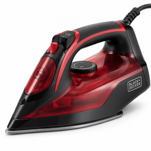 BLACK+DECKER X2200-B5 2200W Steam Iron – Non-Stick Soleplate, 220ml Water Tank, Vertical Steam, Self-Clean, Black/Red - Teq Souq