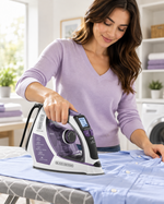 Load image into Gallery viewer, BLACK+DECKER X2250-B5 2800W Digital Steam Iron – LCD Display, Anodized Soleplate, 380ml Tank, Auto Shut-Off, Purple/White - Teq Souq