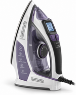 Load image into Gallery viewer, BLACK+DECKER X2250-B5 2800W Digital Steam Iron – LCD Display, Anodized Soleplate, 380ml Tank, Auto Shut-Off, Purple/White - Teq Souq