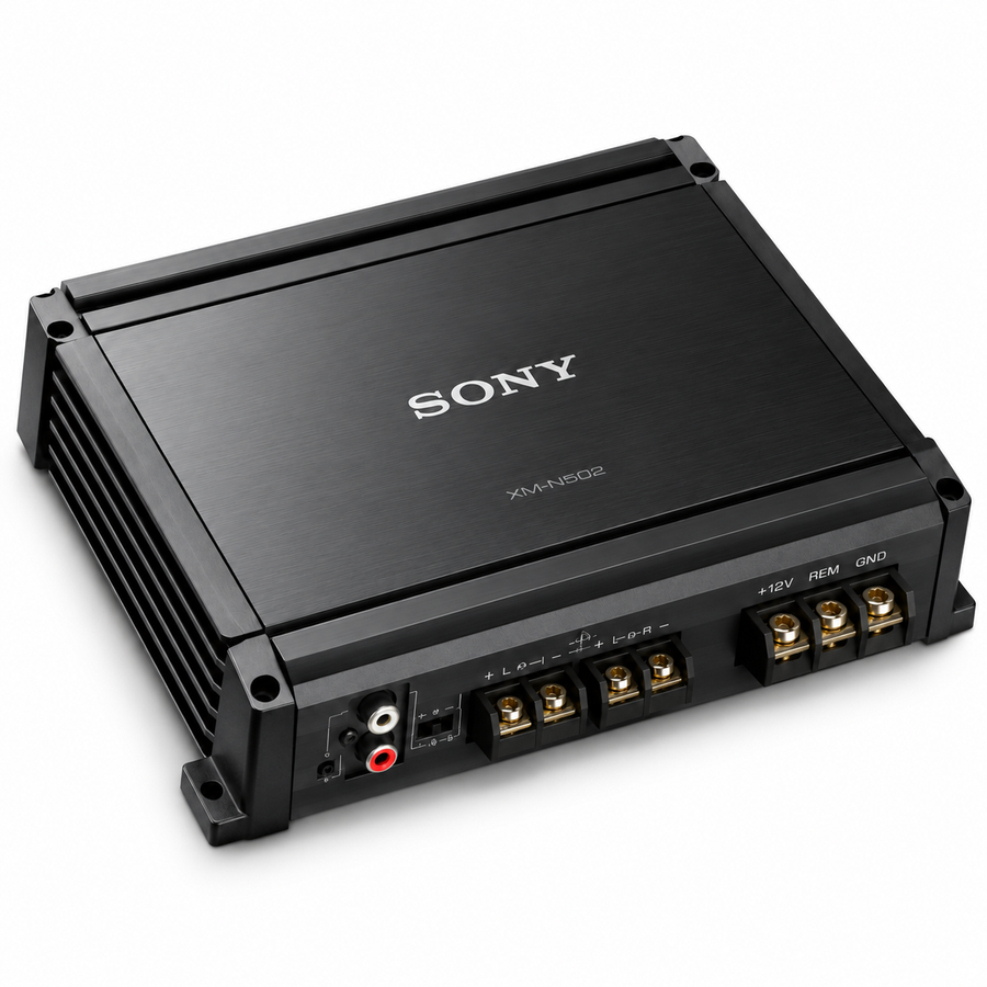 Sony XM-N502 500W 2-Channel Stereo Car Amplifier – 65W x 2 RMS, MOSFET Power Supply, Low Pass Filter, Black - Teq Souq
