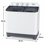 Load image into Gallery viewer, Hisense XPB100-SXA14 10kg Semi-Automatic Twin Tub Washing Machine – Top Load, Spin Dryer, Lint Filter, White/Grey - Teq Souq