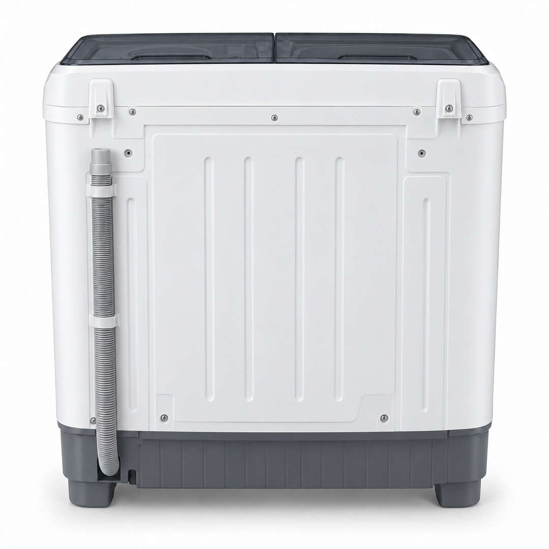 Hisense XPB100-SXA14 10kg Semi-Automatic Twin Tub Washing Machine – Top Load, Spin Dryer, Lint Filter, White/Grey - Teq Souq