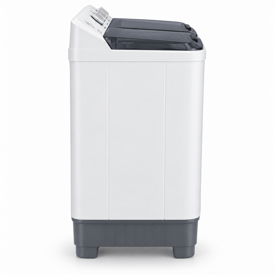 Hisense XPB100-SXA14 10kg Semi-Automatic Twin Tub Washing Machine – Top Load, Spin Dryer, Lint Filter, White/Grey - Teq Souq