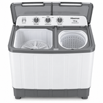 Load image into Gallery viewer, Hisense XPB140-SXC14 14kg Semi-Automatic Twin Tub Washing Machine – 7.5kg Spin Capacity, Top Load, Lint Filter, White/Grey - Teq Souq
