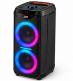 Load image into Gallery viewer, JVC XS-N4112PB Portable Bluetooth Party Speaker – RGB LED Lights, Wireless Microphone &amp; Remote Control, Black - Teq Souq