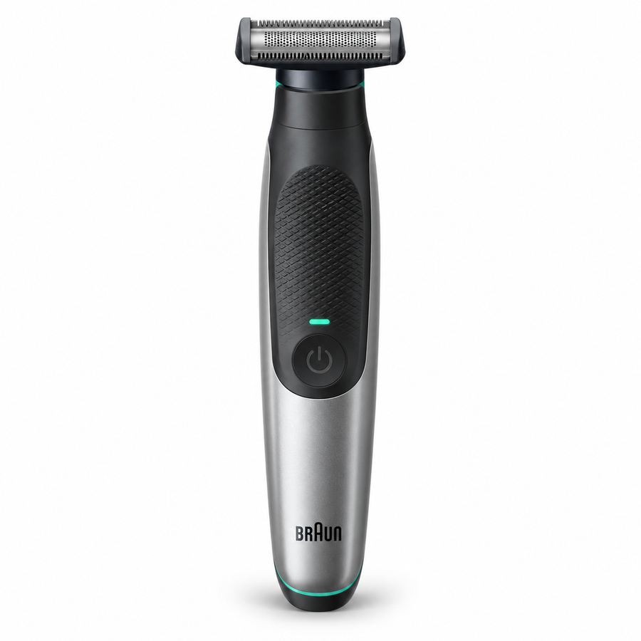 Braun Series X XT5200 All-in-One Face & Body Trimmer – 4D Flex Blade, 6 Combs, Waterproof, 45-Min Cordless Runtime, Black/Silver - Teq Souq