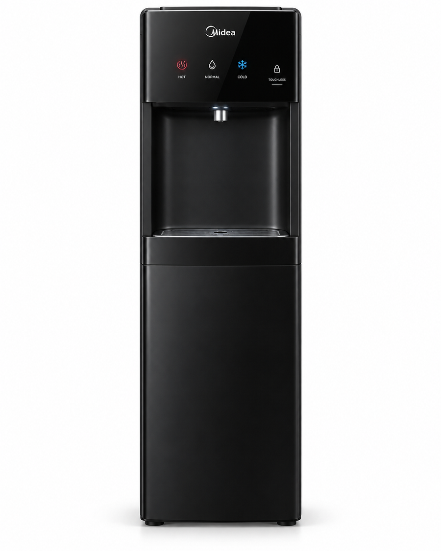 Midea YL1844S-IR Bottom Loading Water Dispenser – Hot, Cold & Ambient Water, Touchless Cold Dispensing, Child Safety Lock, Black - Teq Souq