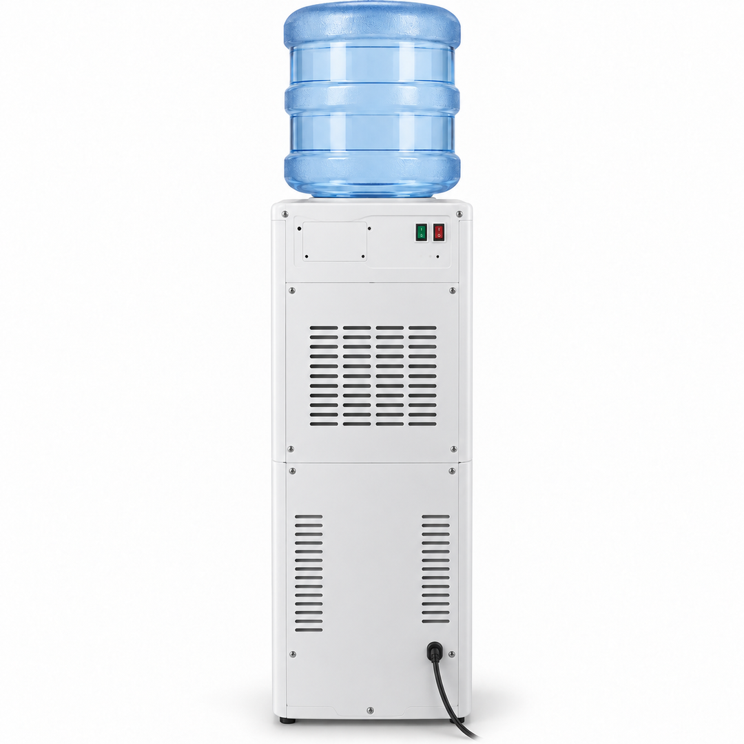 Midea YL1917SAE Top Loading Water Dispenser – Hot, Cold & Ambient Water, 3 Taps, Stainless Steel Tank, Child Safety Lock, White - Teq Souq
