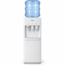 Midea YL1917SAE Top Loading Water Dispenser – Hot, Cold & Ambient Water, 3 Taps, Stainless Steel Tank, Child Safety Lock, White - Teq Souq