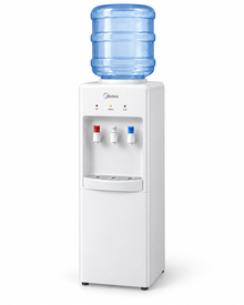 Midea YL1917S Top Loading Water Dispenser – Hot, Cold & Ambient Water, 3 Taps, Stainless Steel Tank, Child Safety Lock, White - Teq Souq