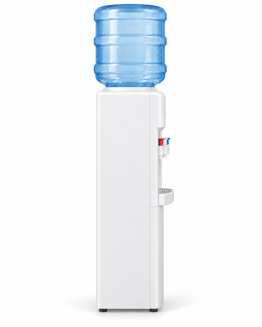 Midea YL1917S Top Loading Water Dispenser – Hot, Cold & Ambient Water, 3 Taps, Stainless Steel Tank, Child Safety Lock, White - Teq Souq