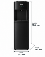 Load image into Gallery viewer, Midea YL2036SB-GCC Bottom Loading Water Dispenser – Hot, Cold &amp; Ambient Water, Child Safety Lock, Single Tap, Black - Teq Souq