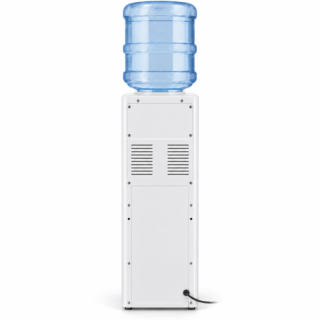 Midea YL2037SW Top Loading Water Dispenser – Hot, Cold & Ambient Water, Single Tap, Child Safety Lock, 20L Storage Cabinet, White - Teq Souq