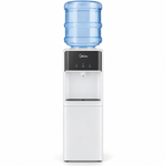 Load image into Gallery viewer, Midea YL2037SW Top Loading Water Dispenser – Hot, Cold &amp; Ambient Water, Single Tap, Child Safety Lock, 20L Storage Cabinet, White - Teq Souq