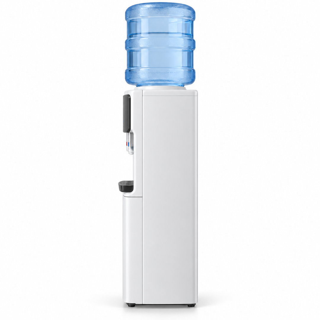 Midea YL2436-W Top Loading Hot & Cold Water Dispenser – Compressor Cooling, Child Safety Lock, 35L Storage Cabinet, White - Teq Souq