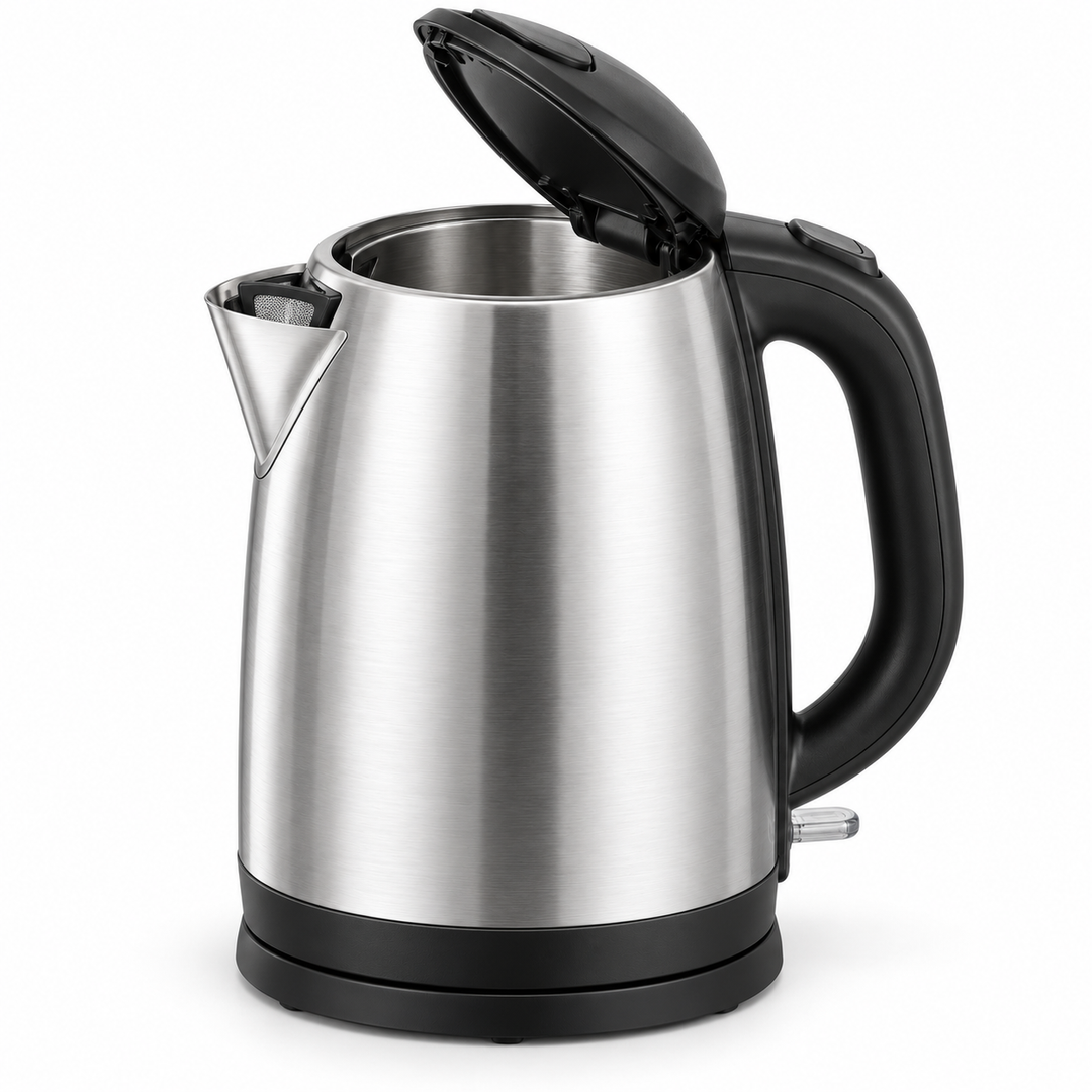 Kenwood ZJM10.000SS 1.7L Stainless Steel Electric Kettle – 2200W, Automatic Shut-Off, Removable Mesh Filter, 360° Cordless Base, Silver - Teq Souq