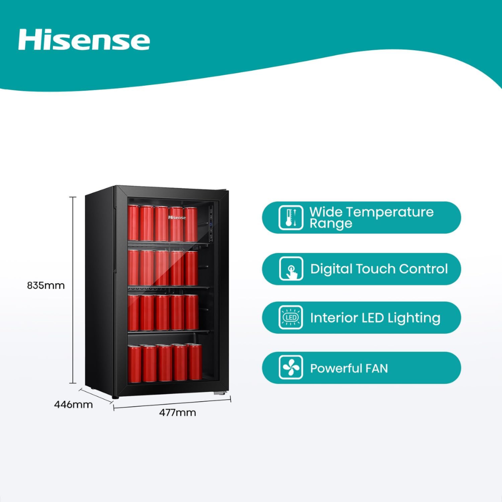 Hisense 122L Single Door Beverage Cooler RBC122N4ASU