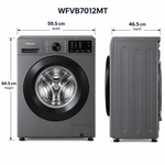 Load image into Gallery viewer, Hisense 7kg Front Load Washing Machine, 1200 RPM, Steam Wash, 15 Programs, Titanium Grey – WFVB7012MT - Teq Souq